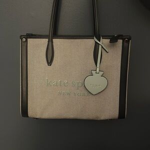 Kate spade. Blue. Gray. Long strap Canvas purse.